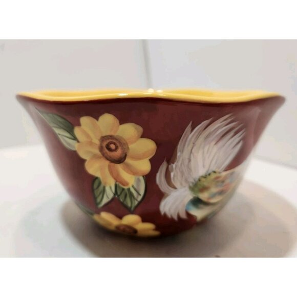 Susan Winget Rooster And Sunflower Cereal Soup Bowls Set of 4 Cracker Barrel - Picture 12 of 16